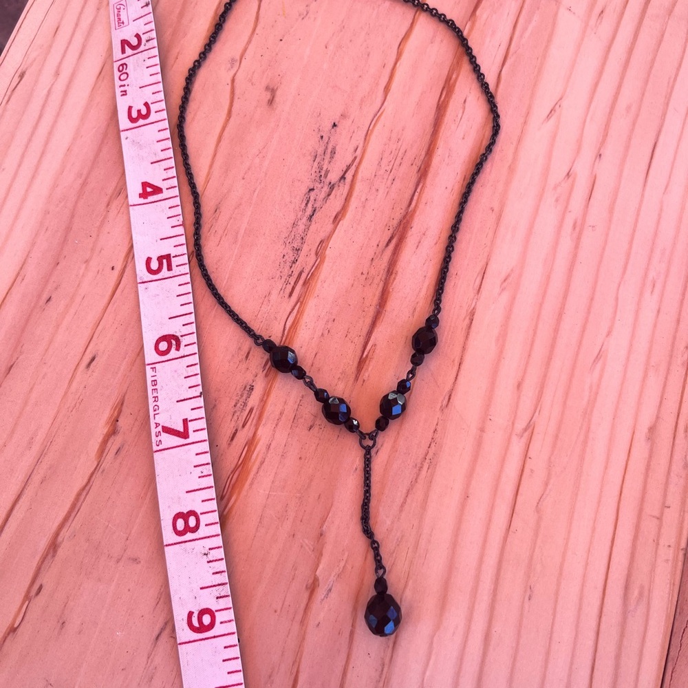“1928”  Black Beaded Lariet Necklace - Picture 9 of 9